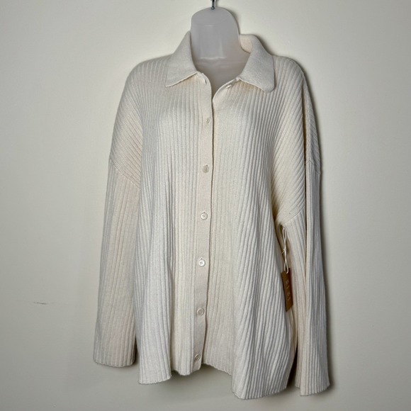 Reformation NWT Women's XL Fantino Cashmere Oversized Sweater In Color Gossamer - Picture 7 of 11